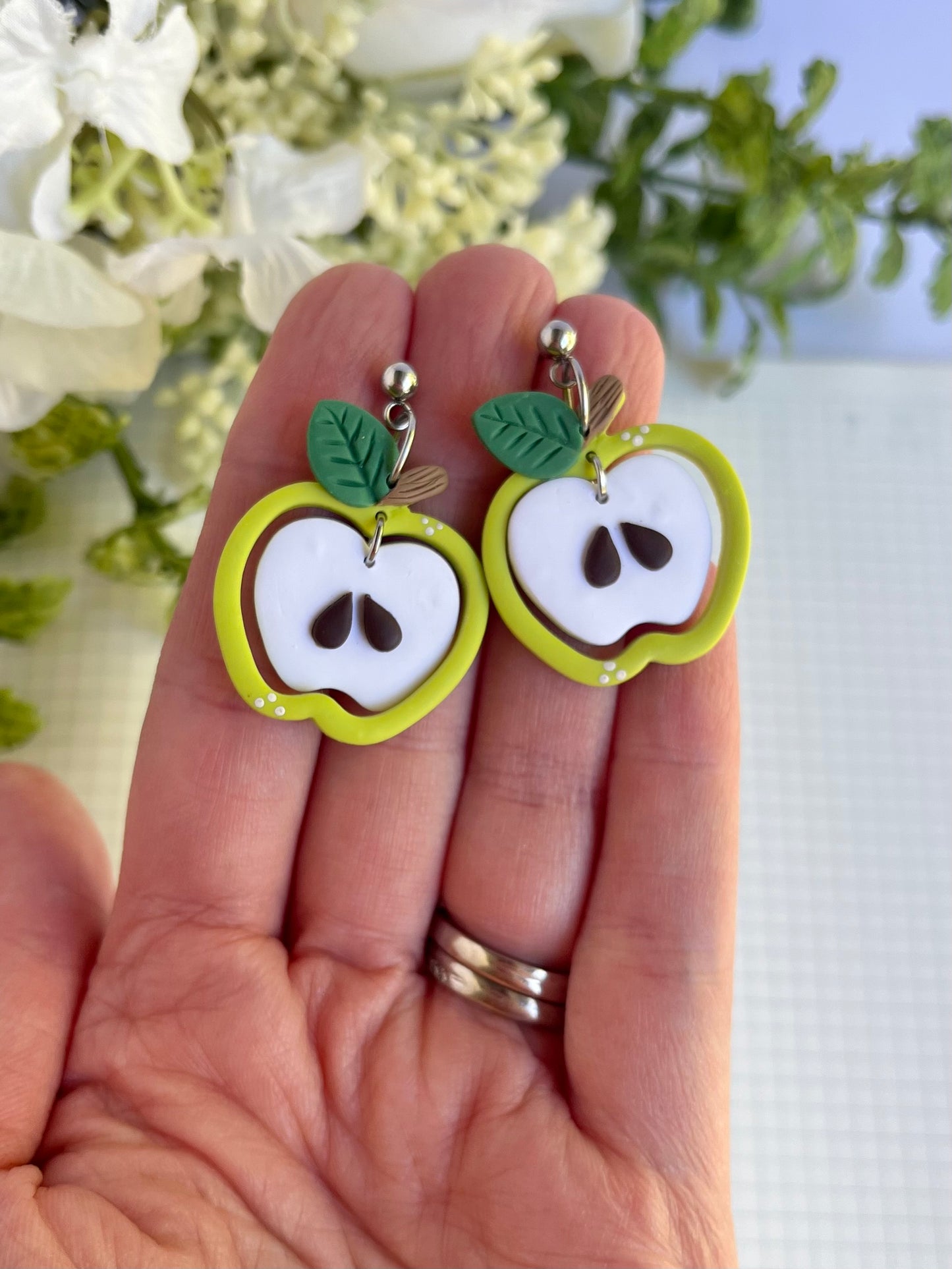 Green Apple Earrings