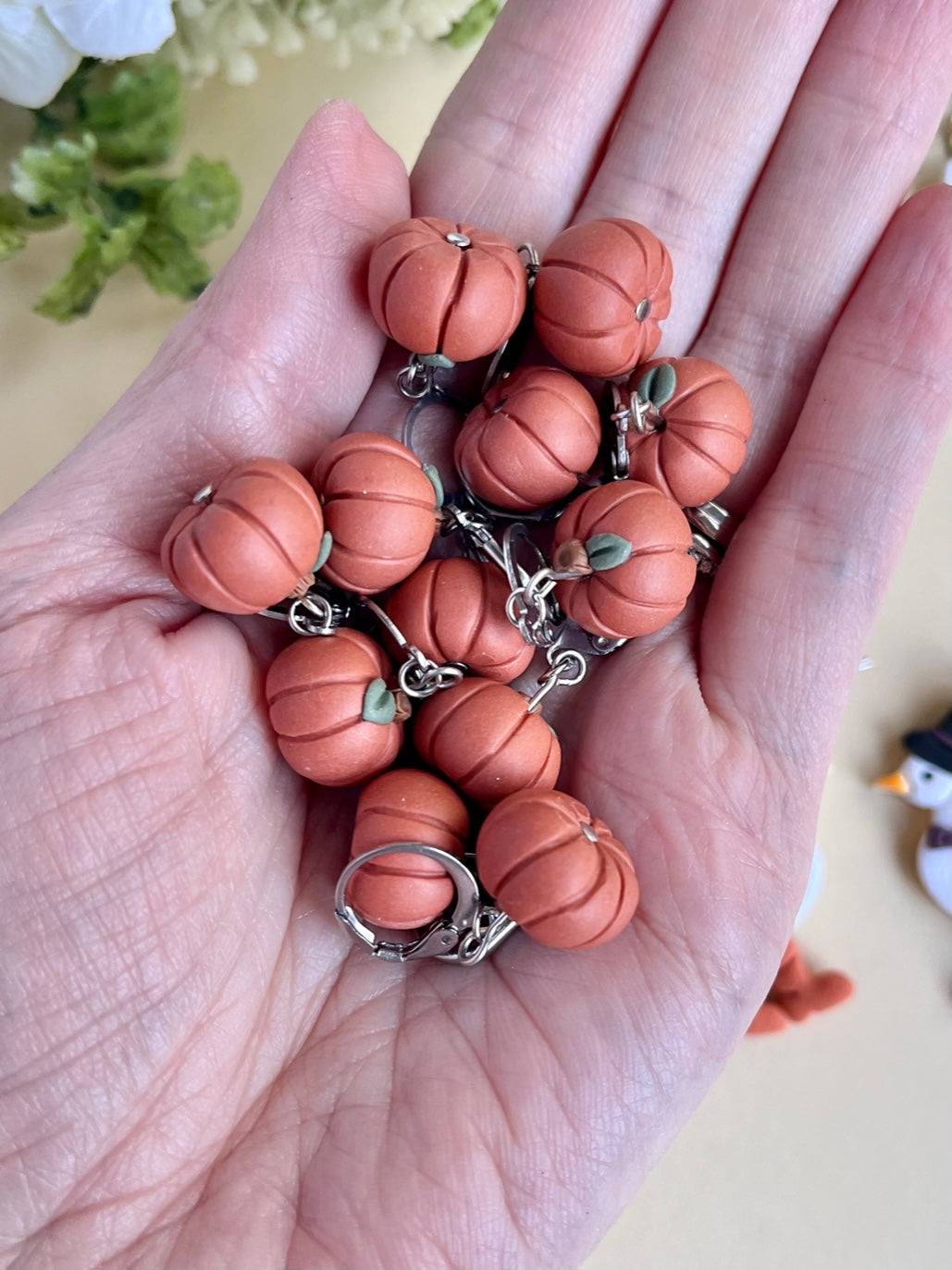 Pumpkin Huggie Earrings