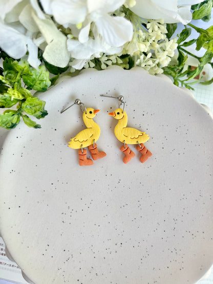 Yellow Duck Earrings