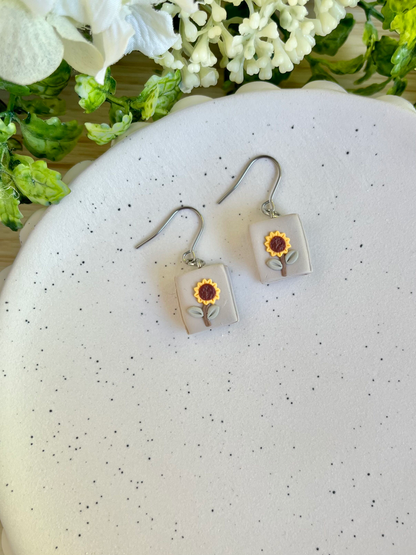 Sunflower Book Earrings