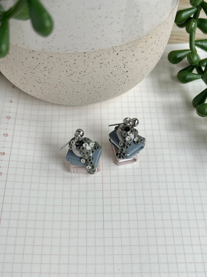 Plant Book Stack Earrings