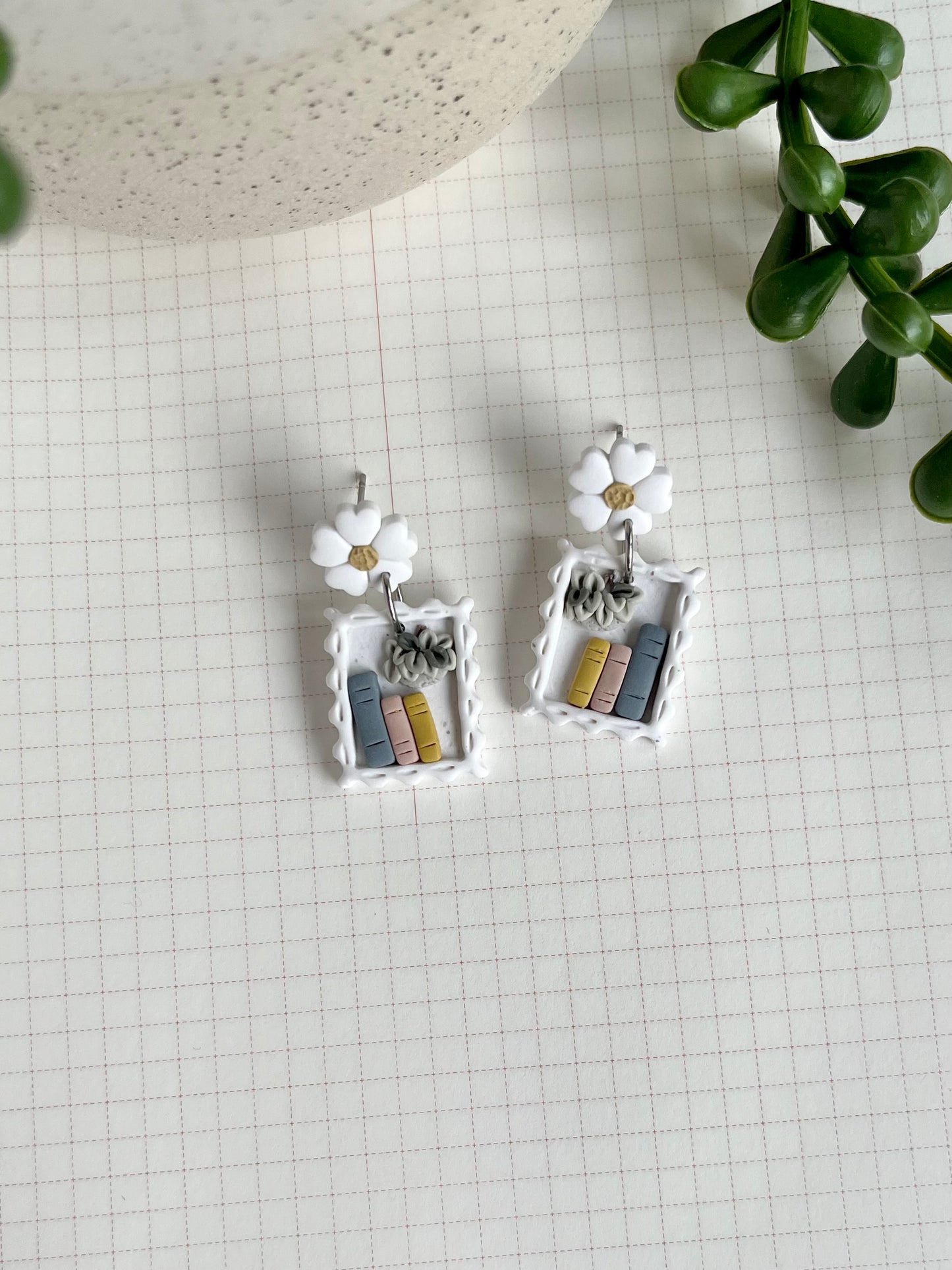 Bookshelf Dangle Earrings