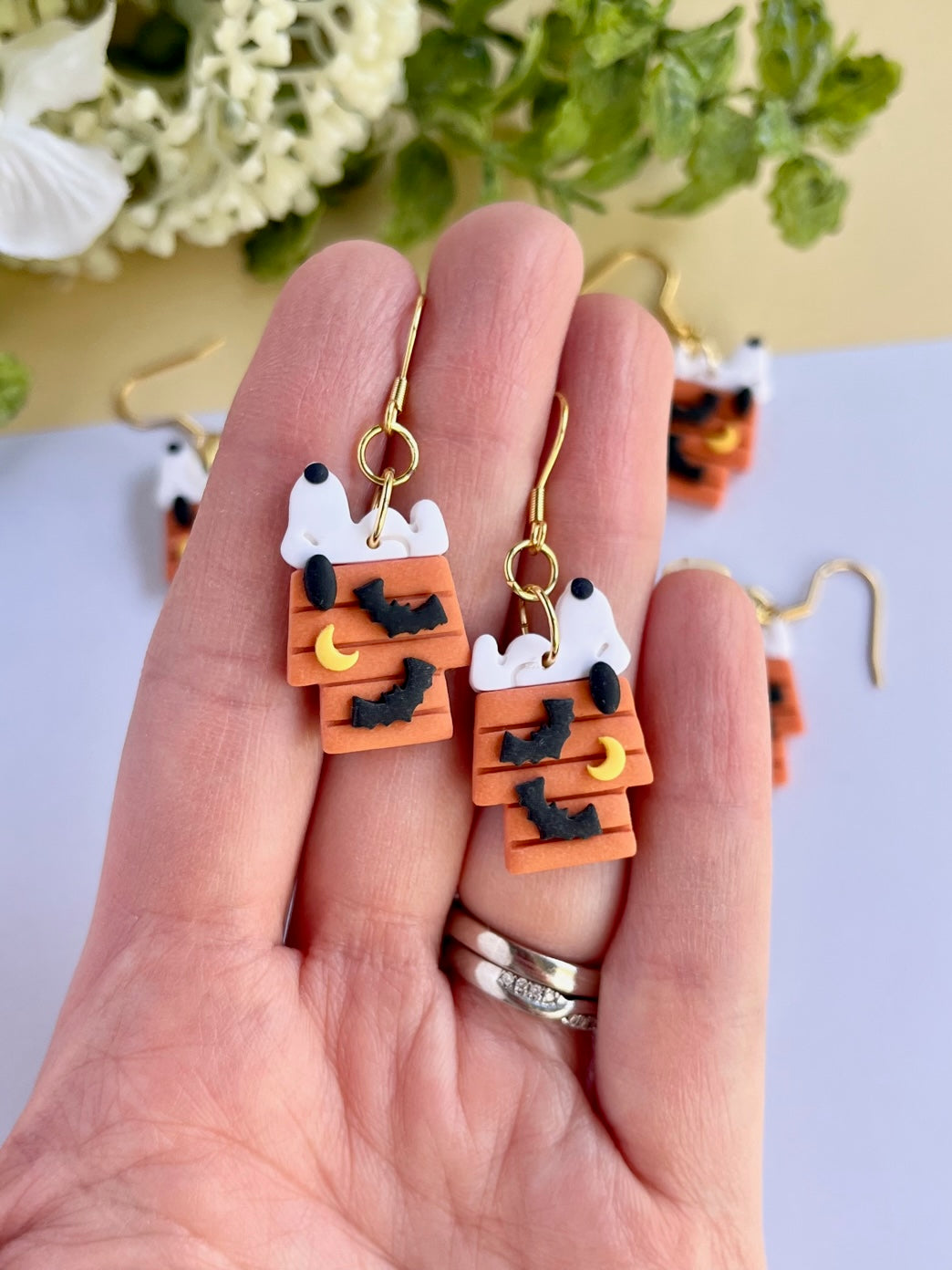 Snoopy Dog on House Earrings