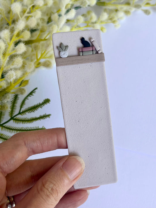 Cat on Bookshelf Bookmark