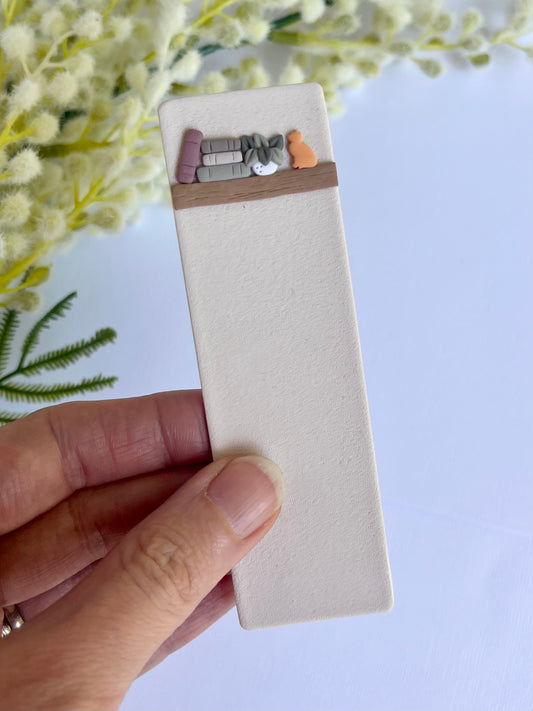 Orange Cat on Bookshelf Bookmark