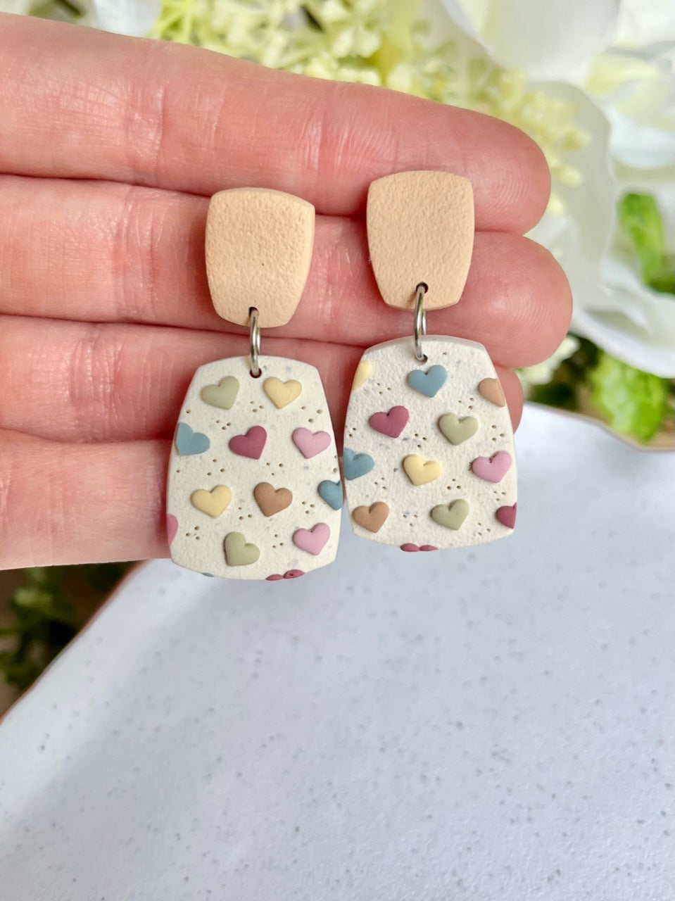 Multi-Coloured Heart Earrings