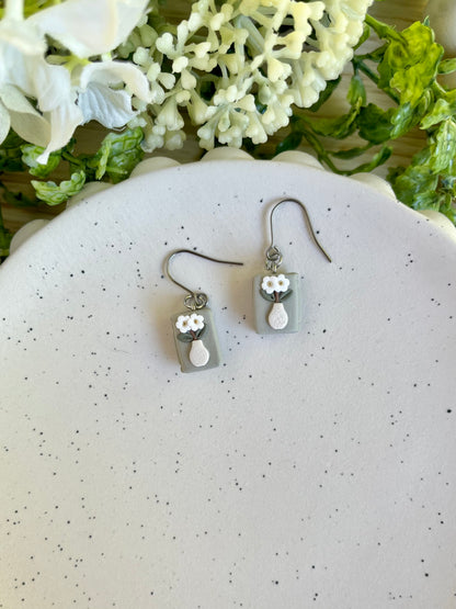 Flower Pot Book Earrings