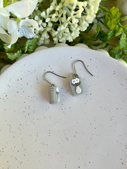Flower Pot Book Earrings