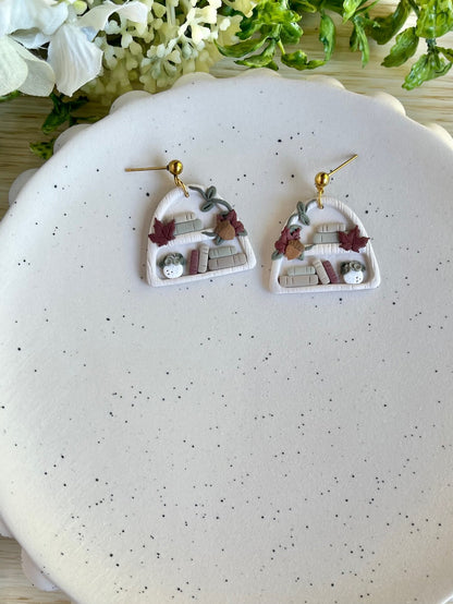 Autumn Bookshelf Earrings