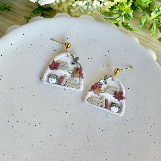Autumn Bookshelf Earrings