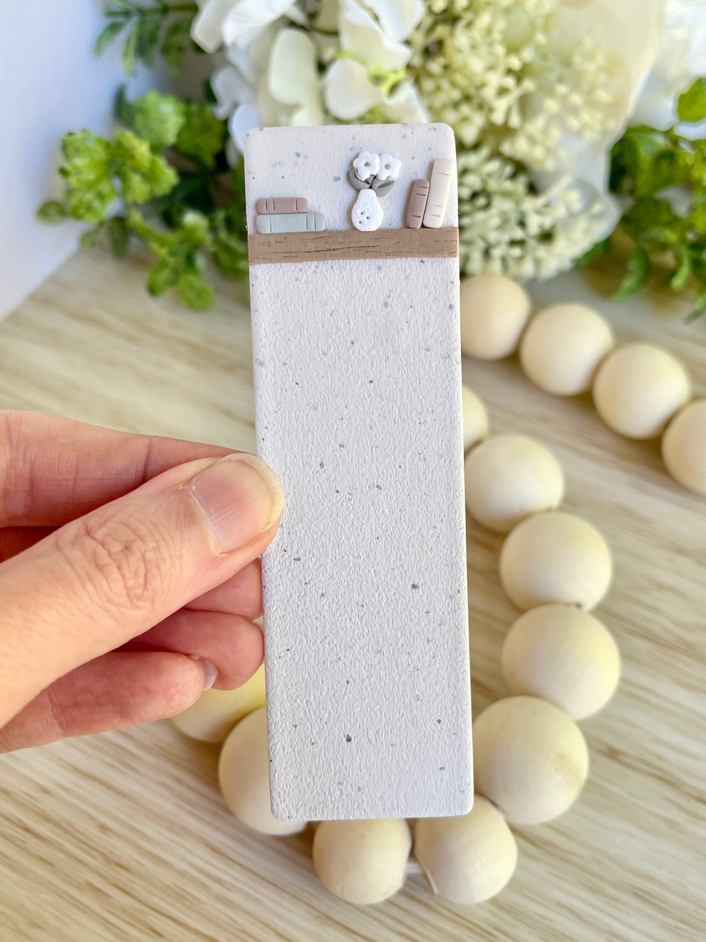 Books with Flower Vase Bookmark